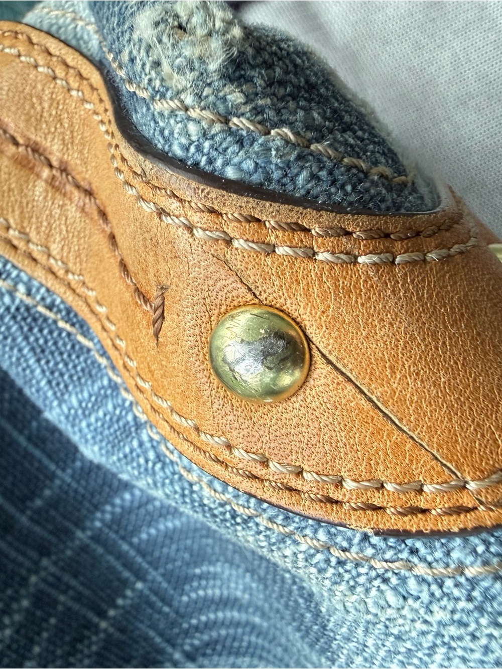 Coach Vintage 12197 Carly Blue Denim Signature “C” with Braided Leather Strap - Picture 9 of 16